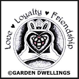 Garden Dwellings: Claddagh: Love-Loyalty-Friendship Trinity Circle Knot 